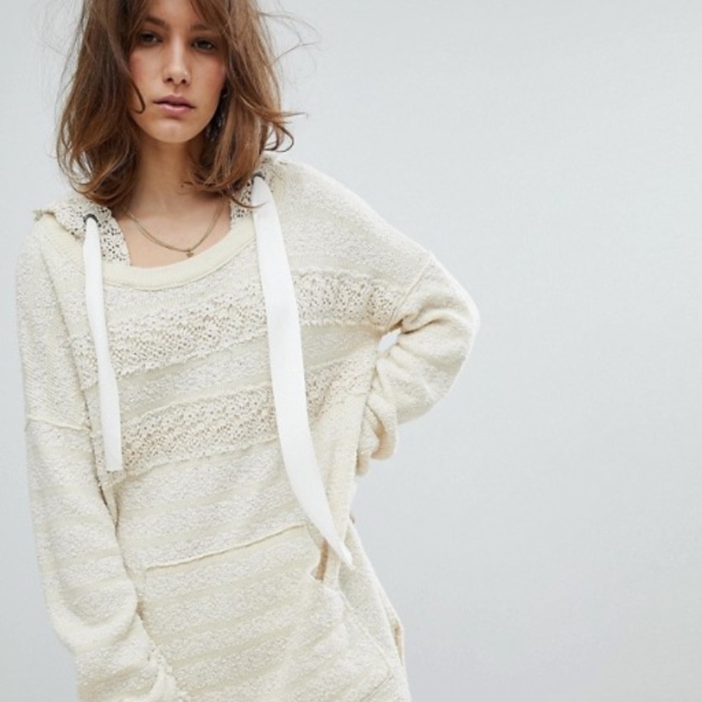 Free People Crochet Hoodie